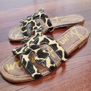 Sam Edelman pony hair animal print slides